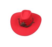 EXKURPOO Cappello Cowboy Cappello da Sole Spiaggia, Cowboy, Cowgirl, Sceriffo, a Tesa Larga, in Similpelle Scamosciata, con Stella a Sei Punte(Color 4)