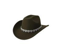 EXKURPOO Cappello Cowboy Spring Summer Western Cowboy Hats Sunblock Sunhat Riding Prairie Leather Jazz Hat Adjustable(Green)