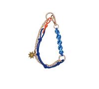 EXKURPOO Catena Borsa Fashion Leather Handmade Pendants for Bags Multi-Functional Detachable Rope Woven Metal Chain Lanyard Bag Hanging Accessories(A2 38cm)