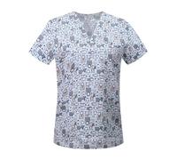 EXKURPOO Divisa Infermiere Camicie for Infermieri, cliniche veterinarie, Camicette for Medici e odontoiatri, Uniformi chirurgiche(Color 10,L)
