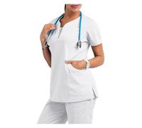 EXKURPOO Divisa Infermiere Sala operatoria, Abiti for Il Lavaggio delle Mani a Maniche Corte, Top da Donna, Camici Infermiere e chirurghi, Tute(Color9,XXXL)