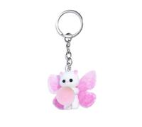 EXKURPOO Portachiavi Charm Backpack Ornament Flocking Flocking Cat Keychain 3D Cat Animals Fuzzy Cat Keyring Kawaii Cute Cat Plush Keychain Car Keys(White)