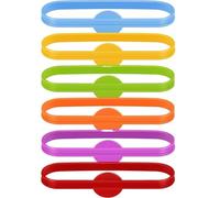 EXKURPOO Segnabicchieri in silicone 6 pezzi di marcatori for calici da vino in silicone, lunghi, a strisce, for bicchieri da vino, accessori for utensili da cucina e bar for la casa(6pcs)