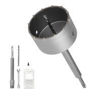 EXLECO 100mm Set di Punte con SDS PLUS da 220mm e Punta di Centraggio, Fresa Carotatrice a Tazza per Muro, Sega Elettrica per Cemento, Carotatrice a Secco per Muratura, Calcestruzzo, Cartongesso