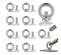 EXLECO 10Pcs M8 Dado a Occhiello con Bulloni M8*20mm Metrico Dadi Anello Occhio Dado di Sollevamento in Acciaio Inossidabile Vite ad Anello Bullone di Fissaggio per Accessori Sollevamento Serra Piante