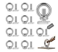EXLECO 10Pcs M8 Dado a Occhiello con Bulloni M8*25mm Metrico Dadi Anello Occhio Dado di Sollevamento in Acciaio Inossidabile Vite ad Anello Bullone di Fissaggio per Accessori Sollevamento Serra Piante