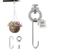 EXLECO 20 X Dadi Anello Occhio Dado a Occhiello M6 Dadi ad Anello con Vite a Testa Martello Inox Accessori per Serra da Giardino Bulloni e Dadi Vite ad Anello Bullone Occhiello Dado di Sollevamento