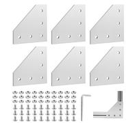 EXLECO 6Pcs Profilo Angolare Alluminio Staffe Angolari di Collegamento in Alluminio, Profilo Esterno