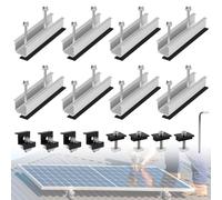 EXLECO 8 x 12 cm, supporto solare per tetto piatto, set di montaggio per centrali da balcone, pannello solare, supporto per tetto piatto, supporto fotovoltaico, binario di montaggio con morsetti