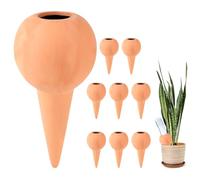 EXLECO 8x 360ml Irrigazione in Terracotta Automatica Coni per D'Irrigazione Piante Grandi Irrigatori Fioriere Automatico Sfere di Irrigazione a Goccia per Vasi Ceramica Oggetti per Innaffiare