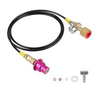 EXLECO Adattatore CO2 Tubo ad Alta Pressione 1,5 m con Manometro, Soda Quick Connect Adattatore per Il Collegamento a Bottiglie di CO2 più Grandi, Compatibile con Gorgogliatore Duo Crystal 3.0