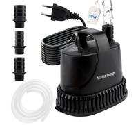 EXLECO Mini Pompa Acqua Submersible 800L/H 15W, Piccola Acquario Pompa Immersione 230V, Pompa Dell'acqua Sporca Irrigazione Giardini con cavo da 2M, 2 Ugelli, per Fontana Giardino Laghetto