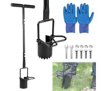 Exleco Pianta Bulbi Tulipani con Manico Lungo 94 cm e Supporto per Piedi, Spedizione Guanti, Trapiantatore Manuale Piantine, Strumento Piantabulbi, Attrezzi per Orto, con Bordo Seghettato, Nero