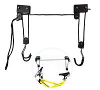 EXLECO Sollevatore da Soffitto per Bicicletta 57 kg Porta Bicicletta da Soffitto con Gancio e Fermacorta Universale per Bicicletta e Yacht