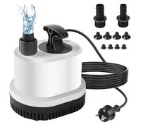 EXLECO Tauchpumpe Klein Wasserpumpe Mini Aquarium Pumpe Max.2500L/H 40W 220-240V Förderpumpe Springbrunnen Pumpe Ultra Leise Teichpumpe mit 2,3M Kabel 3 Düse für Teich Garten Brunnen Hydrokultur