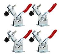 EXLECO Toggle Morsetto 4 Pcs GH-201-B Morsetto Sgancio Rapido Quick Clamp Peso 90KG 198lbs Orizzontale Antiscivolo Attrezzo a Levetta con Manico Rosso