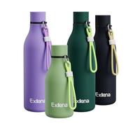 Exllena Borraccia Termica 350 ml con Cavo di Trasporto - 100% A Tenuta Stagna - Borraccia 750ml/500m/350ml Acciaio Inox a Doppia Parete - Mantieni Freddo/Caldo - Senza BPA(Verde Macaron)
