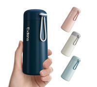 Exllena Borraccia Termica Piccola 250 ml, Borraccia Piccola da Borsetta con Manico Portatile, Mini Borraccia A Tenuta Stagna per Caffè e Latte(Blu Scuro)