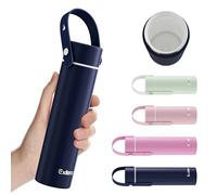 Exllena Borraccia Termica Piccola 300 ml con Rivestimento in Ceramica - Mini Borraccia Termica Compatto, Manico Regolabile e Coperchio Antigoccia - Perfetta per Sport, Viaggi e Uso Quotidiano(Blu)