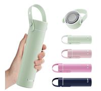 Exllena Borraccia Termica Piccola 300ml con Manico Regolabile- Mini Borraccia Termica con Coperchio in Acciaio Inox - Design Compatto e Portatile - Ideale per Sport, Viaggi e Bambini(Mentha)