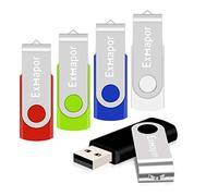 Exmapor USB 2.0 Flash Drive girevole del pollice Drive 5 colori assortiti (nero, blu rosso verde bianco) multicolore Multicoloured 8GB