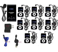 EXMAX® ATG-100T 195MHz Wireless Tour Guide System Interprete Attrezzature Traduttore Microfono per Chiesa Traduzione Cuffie Attrezzature di Interpretazione Simultanea (1 Trasmettitore 8 Ricevitori)