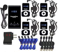 EXMAX EX-100 Audio Trans Wireless Tour Guide System Microfono Auricolare per Traduzione Chiesa Interpretazione Simultanea Insegnamento Square Dance Manufactory Plant Tour (1 Trasmettitore 4