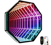 Exmydric Lampada da Parete LED Effetto Tunnel Infinito con Telecomando, Luce Decorativa Interna Cambio Colore 110V-220V per Camera, Pub e Centro Commerciale A 19.7"/50cm