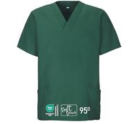 EXNER Casacca unisex, casacca chirurgica, casacca per pantaloni, disponibile in 16 colori, verde bottiglia, XS