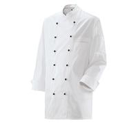 EXNER Giacca da cuoco unisex, a maniche lunghe, collo alto, 100% cotone, colore bianco, disponibile in unisex fino a 6XL e taglie fino a 74. La consegna avviene senza bottoni a sfera
