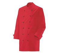 EXNER Giacca da cuoco unisex, a maniche lunghe, misto cotone, disponibile in 8 colori, parzialmente fino a 6XL, Colore: rosso, XXXXL