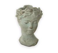 Exner VALO, Vaso per piante a forma di testa di donna, in ceramica, stile classico, colore: grigio