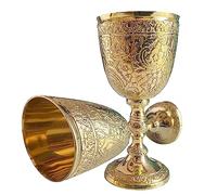 EXNOT Calice vintage in ottone | 1 x calice reale di re artù - regali rinascimentali medievali per comunione, Natale, confezione da 1 calice reale chiesa cattolica, battesimo, cresima, sacro.