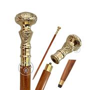 EXNOT Victorian Telescope with Vintage Brass Handle, Foldable, Wooden Walking Stick, Ideal Gift