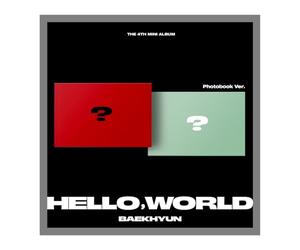 EXO BAEKHYUN Hello, World 4th Mini Album Standard 2 Version Set CD+2p Folded Poster on Pack+80p PhotoBook+1p PostCard+1p Message Card+2p PhotoCard+1ea Sticker+1p Profile+Tracking Sealed HELLO WORLD