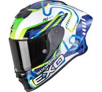 Scorpion – Casco integrale da moto EXO-R1 EVO II Air Cornering Bianco/Blu/Verde S