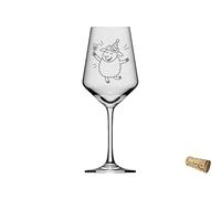 eXODA Bicchiere da Vino Incisione Puppa Pecora il Pecora delle Feste 350ml lavabile in lavatrice per occasioni design elegante con incisione precisa per momenti stilosi
