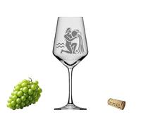 eXODA Calice Zodiacale Pesci 350ml - elegante vetro lavabile in lavastoviglie con incisione ideale per amanti del gusto per ogni occasione