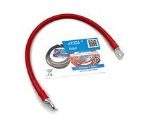 Exoda Kabel 50 mm² 50cm con guaina termorestringente e terminali M8 rossi per auto moto barche 99 percento rame puro alta qualità del materiale H07VK mantello fino a 70°