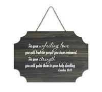 Exodus 15:13 In Your Unfailing Love You Will Lead The People You Have Redeemed In Your Strength You, cartello di benvenuto in legno rustico per portico anteriore e porta, decorazione da parete