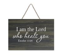 Exodus 15:26 - Targa da parete in legno con scritta "I Am The Lord Who Heals You", rustica, in legno, con citazioni positive, poster per ufficio, decorazione per la casa, idea regalo, 15,2 x 25,4 cm