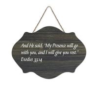 Exodus 33:14 And He Said, "My Presence Will Go with You, And I Will Give You, Cartello in legno 15,2 x 25,4 cm Bibbia Wall Art Targhe in legno per porta d'ingresso, soggiorno, cucina Decor