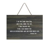 Exodus 6:6 I Am The Lord Your God, And I Will Bring You Out, I Will Delivery You Cartello in legno 15,2 x 25,4 cm Bibbia Arte da parete Rustico Casale Appeso Targhe in legno per porta d'ingresso