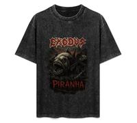 Exodus Piranha Thrash Metal Music Band Mens T-Shirt Black Unisex Top Tee M