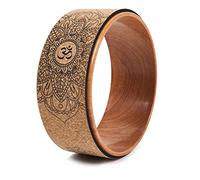 Exogio Ruota Yoga Wheel in Sughero, Ruota Yogas Pilates per Posizioni e Piegamenti All'Indietro, Ruota di Sostegno Yoga, Cerchi Fitness, Cerchio Stretching Muscolare Spina Dorsale