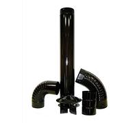 EXOJO - Gomito per stufa Vitrif nero 45o Exojo 100 mm