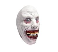Exorcist Smile, copertura per il viso in lattice con occhi luminosi, 21 cm, resistente, per horror, decorazione per la casa, costume, feste, cosplay e divertimento spettrale