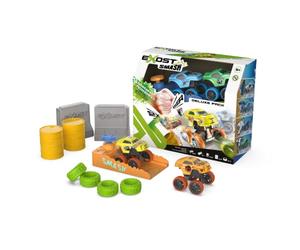 Exost Smash Set 2 Mini Veicoli a Frizione 8 cm con Booster e Altri Accessori, Giocattolo da Collezionare, dai 5 Anni