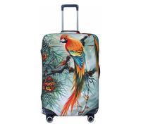 Exotic Birds Forest - Copribagagli da viaggio, elastico, per valigie, 45-81 cm, Nero , L