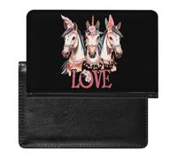 Exotic Boho Horses Love porta passaporto per uomo donna in pelle PU custodia passaporto portafoglio da viaggio